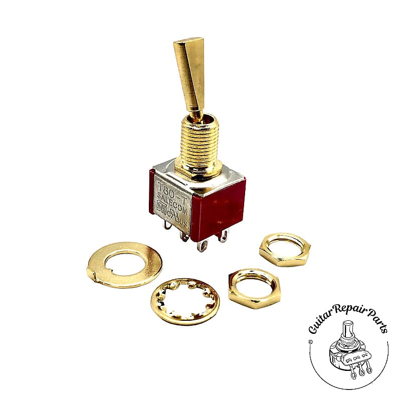 SALECOM On-Off-On 3 Position DPDT Mini Toggle Switch w. Flat | Reverb