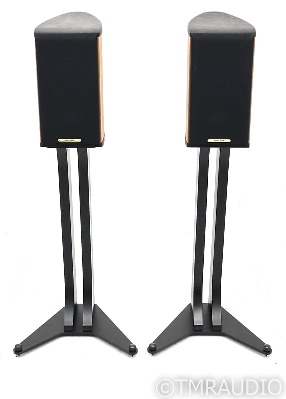 Sonus Faber Liuto Monitor Wood Bookshelf Speakers; Walnut & Black Pair w/  Stands (SOLD2)