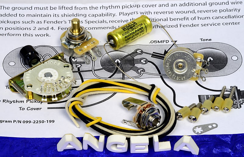 Angela Instruments Level 4 Premium 4 Way Wiring Kit  With Aluminum P/0 CapFor Fender Telecaster New image 1