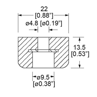 (12 PACK) PENN ELCOM 9101Y Amp / Case / Cabinet Rubber Feet - Bumper 7/8" X 1/2" image 2
