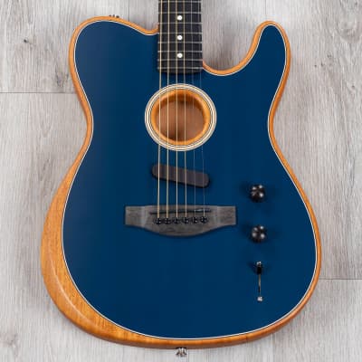 Fender American Acoustasonic Telecaster Guitar, Ebony Fretboard, Steel Blue image 1