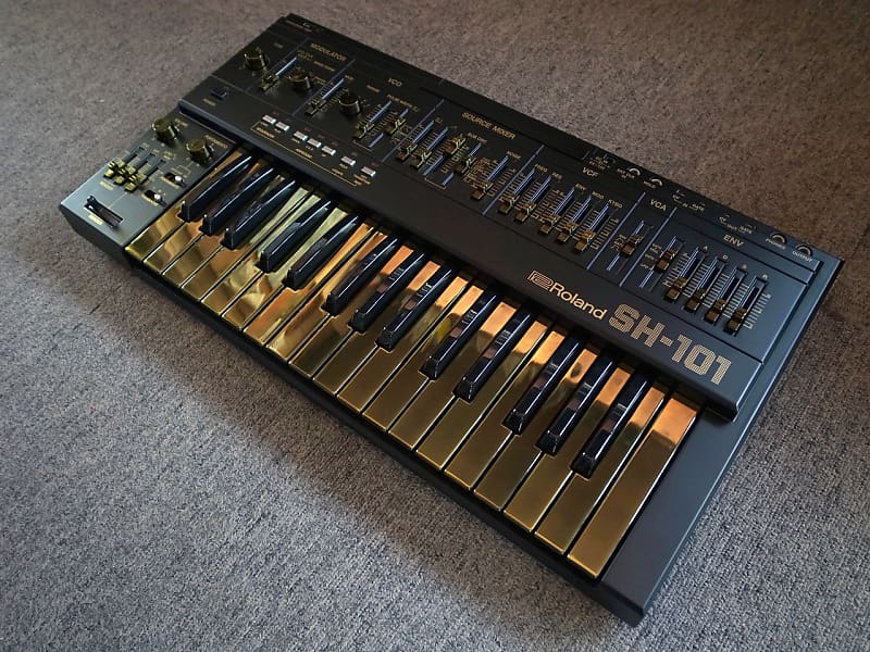 Roland SH-101 black & gold custom by ghostinmpc | Reverb