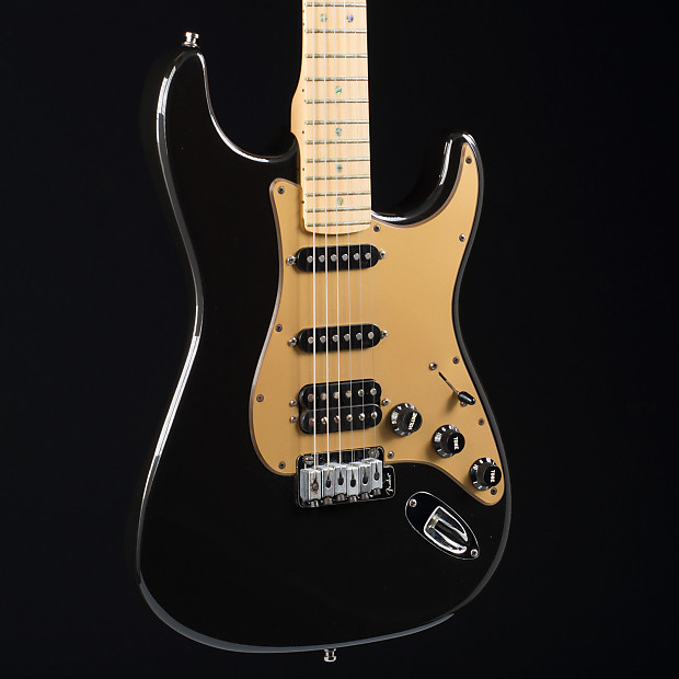Fender American Deluxe Stratocaster HSS Montego Black Gold W OHSC 8097 USED Reverb