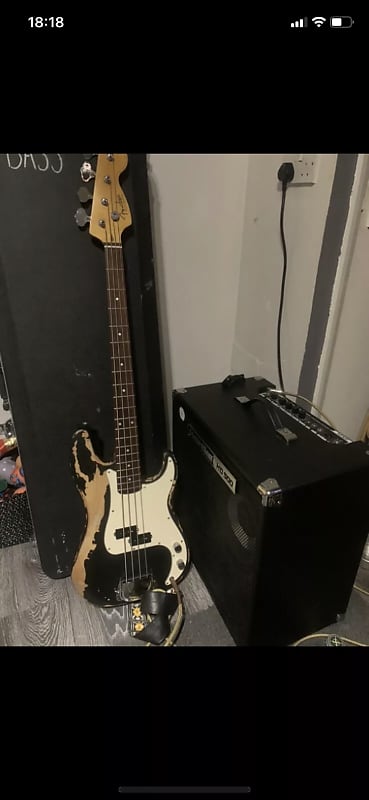 Squier Precision Bass Relic Black | Reverb