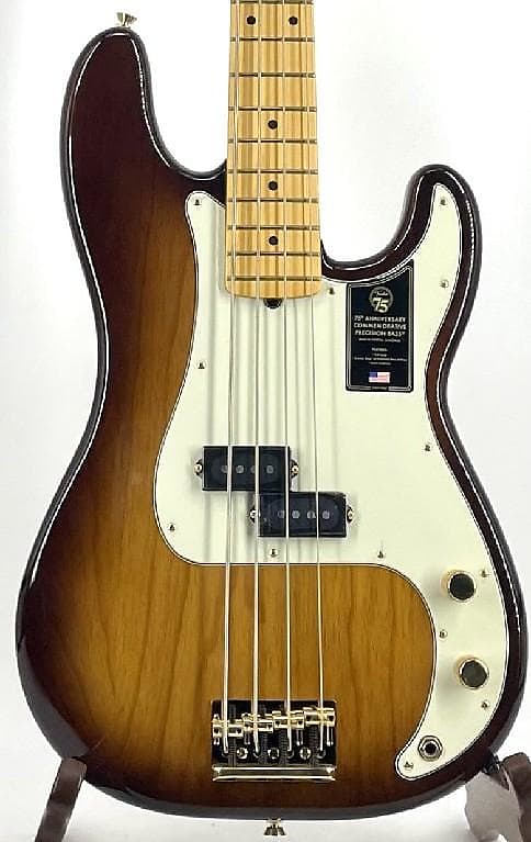 Fender 75th Anniversary Commemorative Precision Bass 2-Color Bourbon Burst Ser# US21006281 image 1