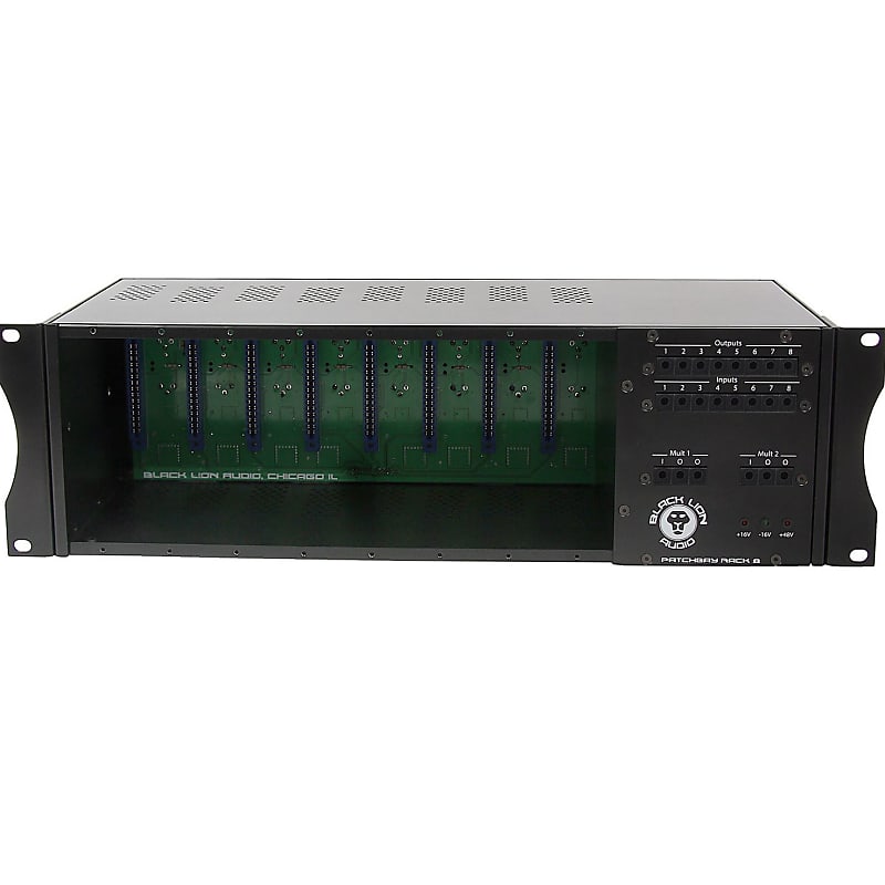 Black Lion Audio PBR-8 Patchbay Rack 8 Powered 500 Series Frame with Patchbay image 1