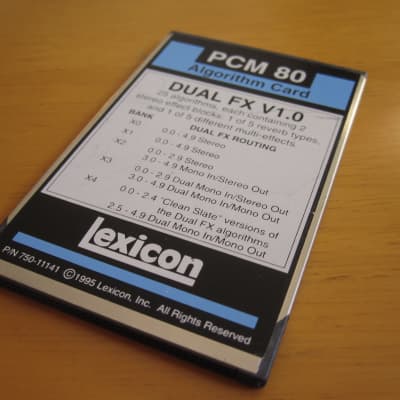 Lexicon PCM 80 Dual Algorithm FX 1.0 card board multi effects reverb patches  81 90 91 expansion image 4