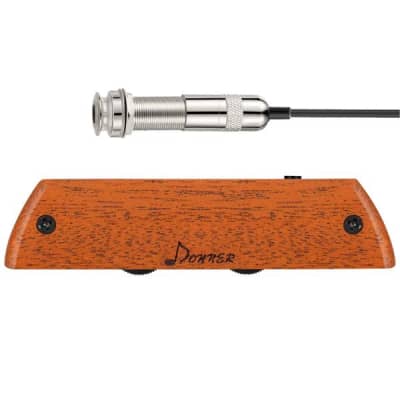 Acoustic Guitar Pickup Passive Mahogany Soundhole Pickup with Humbucker Volume & Tone Control image 2