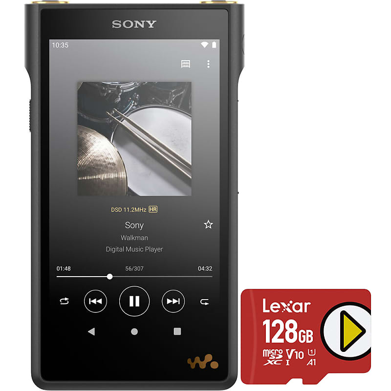 Sony Walkman High Resolution Digital Music Player Black with Lexar 128GB Card image 1