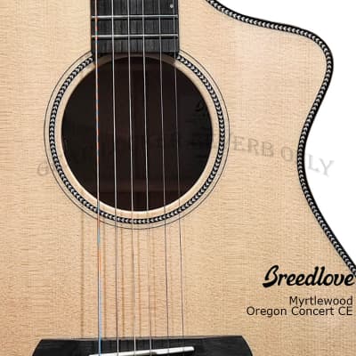 Breedlove Oregon Concert CE all solid Sitka Spruce & Myrtlewood acoustic electric guitar image 12