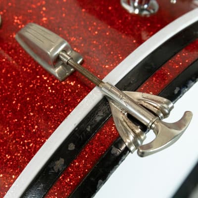 1950s WFL Red Glass Glitter 14x20 9x13 and 16x16 Drum Set image 16