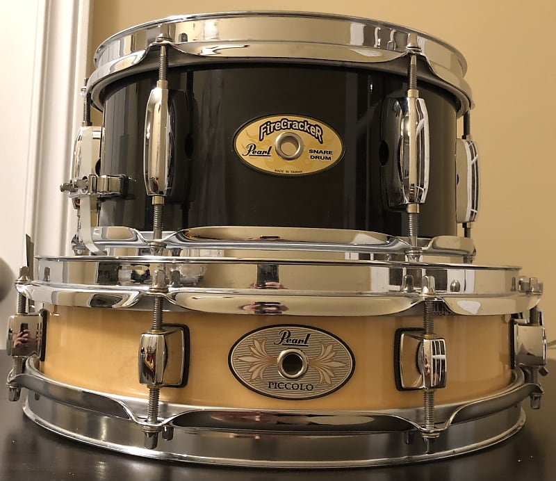 Pearl 13x3 Maple Piccolo 10x5 Firecracker Snare Lot | Reverb