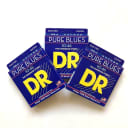 3x (three packs) DR PHR-10 Pure Blues 10-46 Electric Guitar Strings Vintage Pure Nickel / Round Core