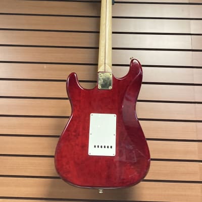 Squier Pro Tone Stratocaster 1997 in Crimson Red Transparent w/HSC image 6