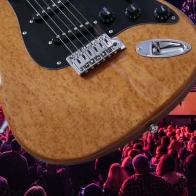 Birdseye Maple top on Finish Ash solid body ST style by Bracken Guitars 2020 - Burled Maple for sale