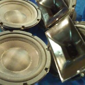 8" Speakers Carbon Fiber Cones! Four Woofers two Compression horn Tweeters Community Sound Eminence image 1