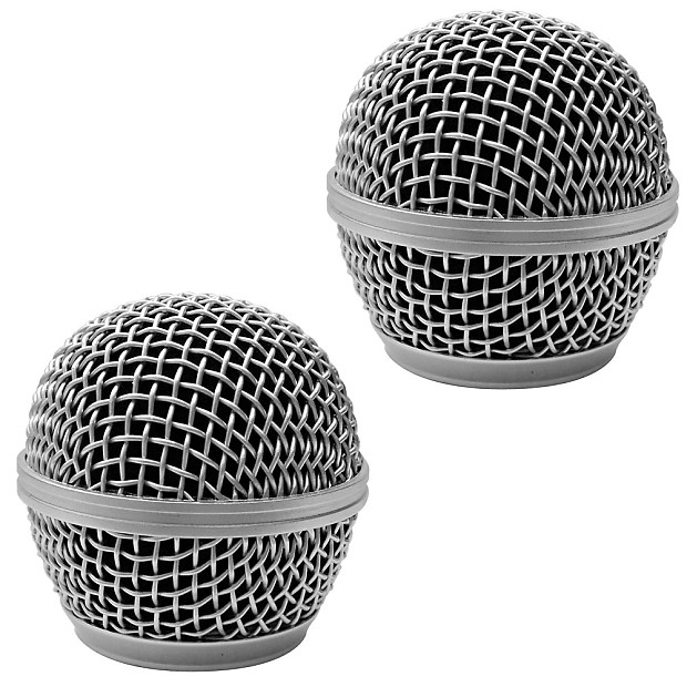 Seismic Audio SA-M30Grille-Silver-2PACK Replacement Steel Mesh Mic Grill Heads (2-Pack) image 1