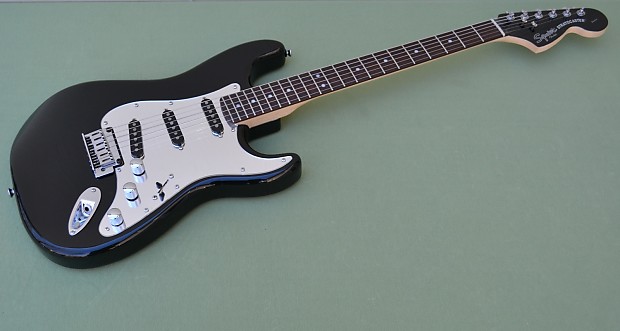 Squier Standard Stratocaster Black with Mirror Pickguard | Reverb