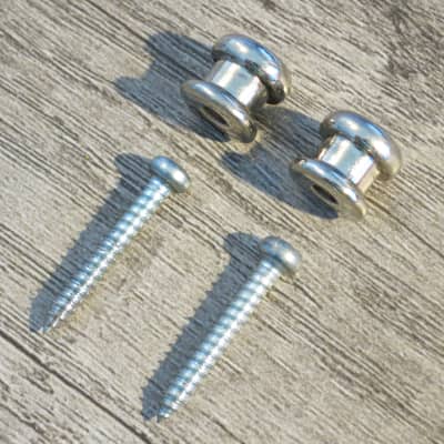 Strap Lock Buttons Set (Schaller Compatible?) - Nickel image 1