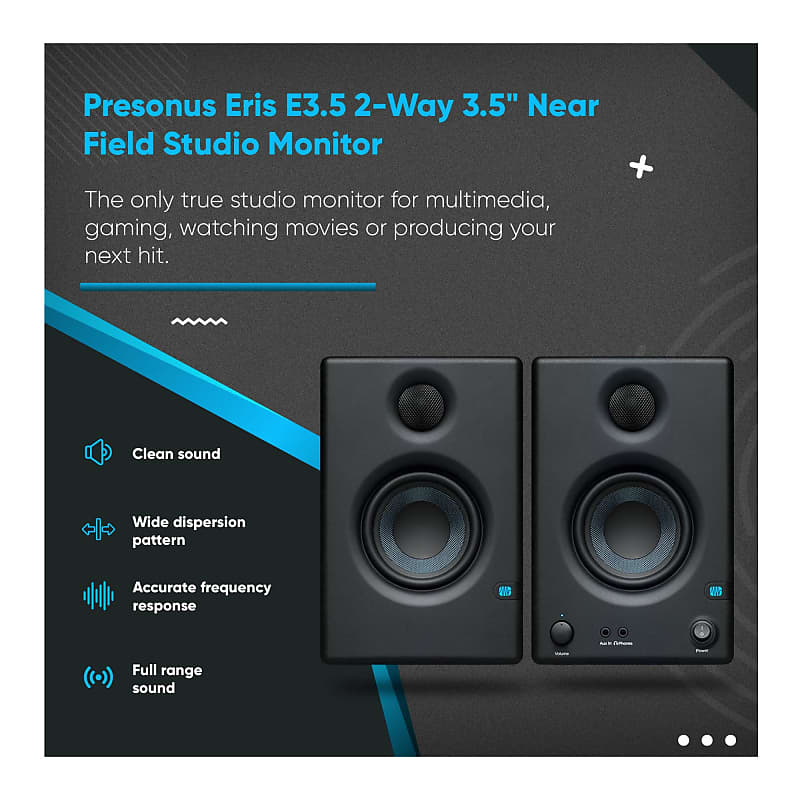 Presonus Eris E3.5-3.5 Near Field Studio Monitor (Pair) (E3.5)