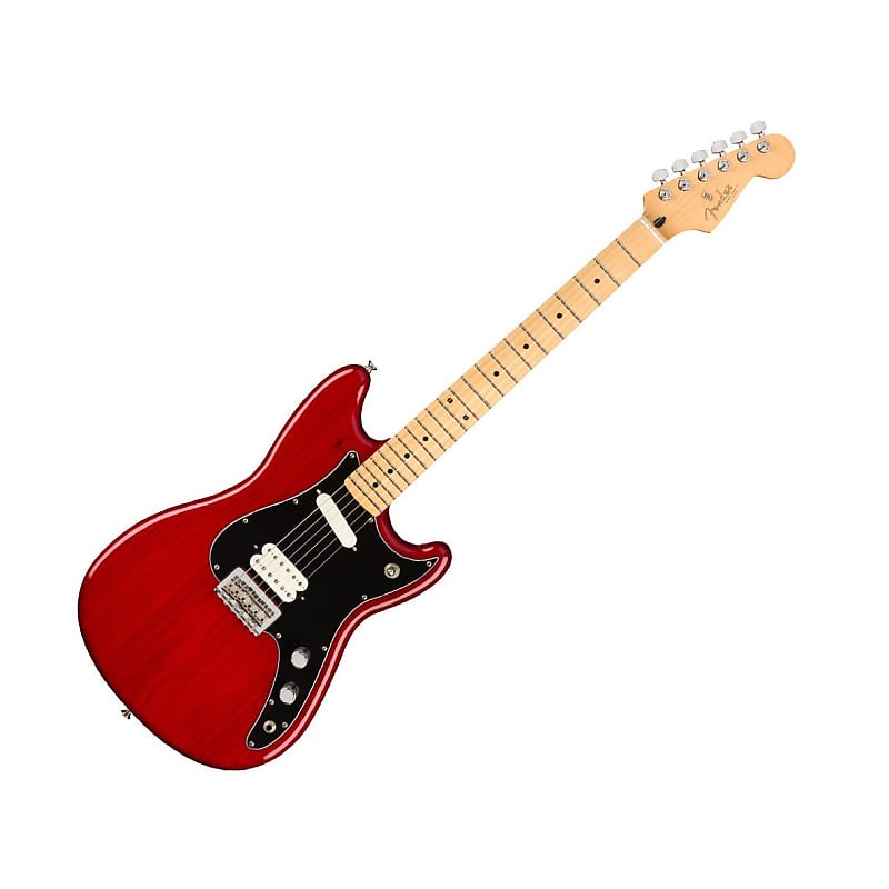 Fender Player Duo-Sonic HS Electric Guitar, Maple FB, Crimson Red Transparent image 1