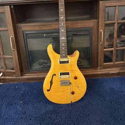 PRS SE Custom 22 Semi-hollow Soapbar P90 Natural | Reverb