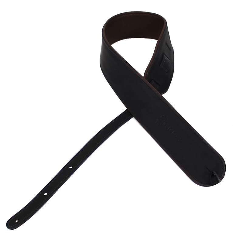 Martin Rolled Ball Glove Leather Guitar Strap Black image 1