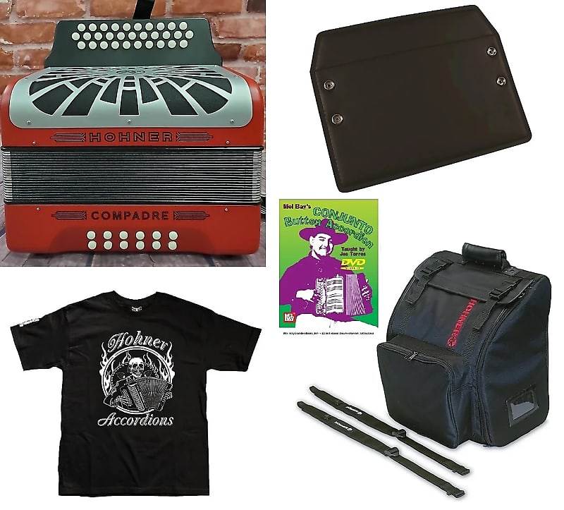 Hohner Compadre *Make Offer* GCF Red Accordion SOL Acordeon +Bag, Straps, Back Pad, Shirt | NEW Authorized Dealer image 1
