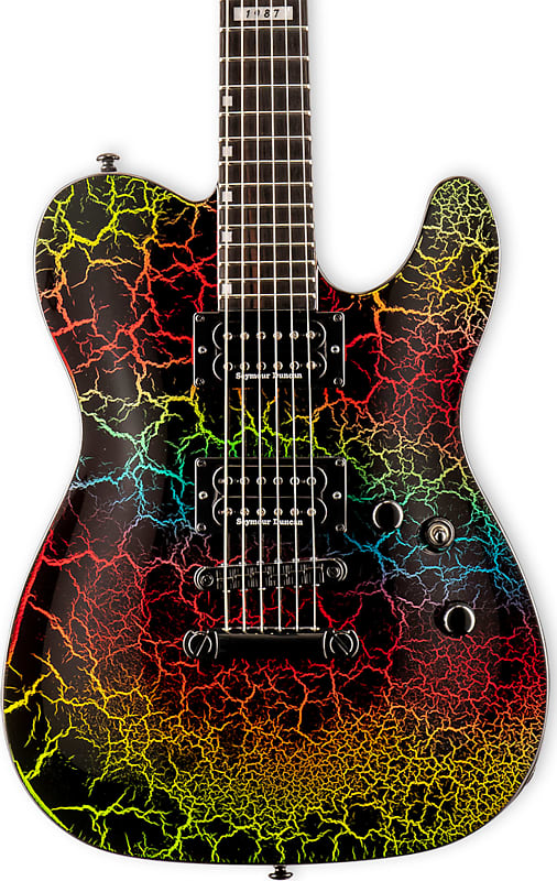 ESP LTD ECLIPSE NT '87 Non-Trem Electric Guitar, Rainbow Crackle image 1