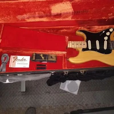 Fender Stratocaster 1976 Natural. Vintage with orig manual, strap, cable image 7