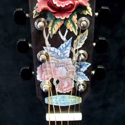 Blueberry  Handmade Dreadnought Acoustic Guitar Floral Motif - Built to Order image 2