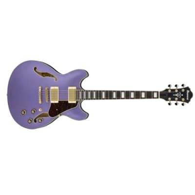 Ibanez AS Artcore AS73G Semi-Hollow Double Cutaway Electric Guitar, Bound Rosewood Fretboard, Metallic Purple Flat image 1