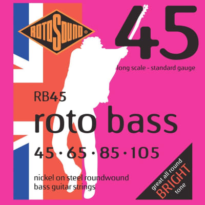 Rotosound RB45 Nickel (Unsilked) Bass Guitar Strings 45-105
