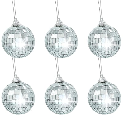 Mirror Disco Balls Set - Silver Disco Party Decoration Bright Reflective  Mirror Christmas Balls Easy To Hang Suitable For Christmas, Wedding, Family Party  Decoration (6 Pcs)