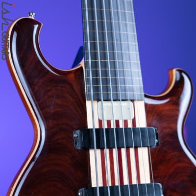 2000 Alembic Spoiler 7-String Bass Lined Fretless Natural image 3