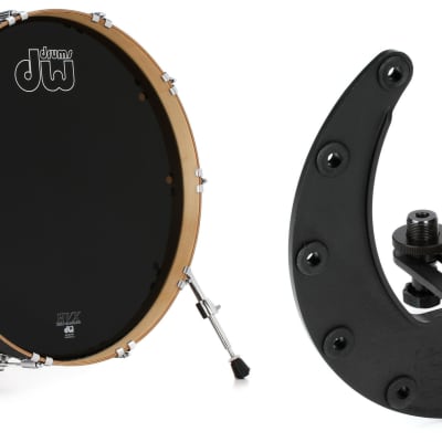 DW Performance Series Bass Drum - 18 x 22 inch - Ebony Stain Lacquer  Bundle with Kelly Concepts The Kelly SHU Bass Drum Microphone Shockmount Kit - Composite - Black Finish image 1