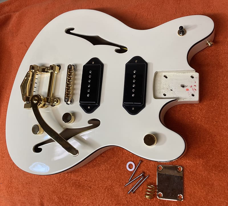 Squier Starcaster Guitar Body Vintage White Fully Loaded P90