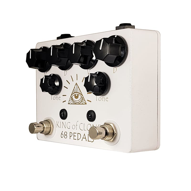 68 Pedals King of Clone Dual Overdrive Distortion Pedal - White