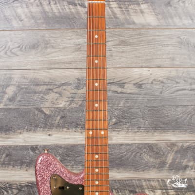 Bell & Hern Custom JazzCaster Finished in "Cousin Strawberry" Sparkle image 6