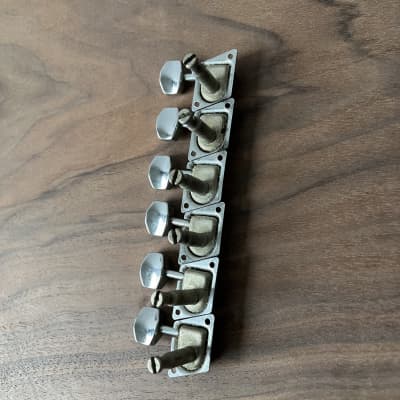 Fender F Logo Tuner Set Vintage Late 60s-70s - Nickel image 5
