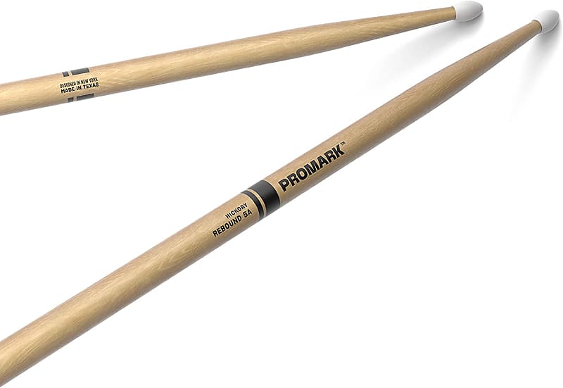 ProMark Rebound 5A Hickory Drumsticks, Oval Nylon Tip, One Pair image 1