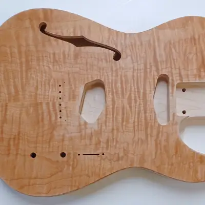Shepard Custom Guitars  Telecaster Body Curly Maple Top On Ash Maple Ash 2022 Unfinished image 1