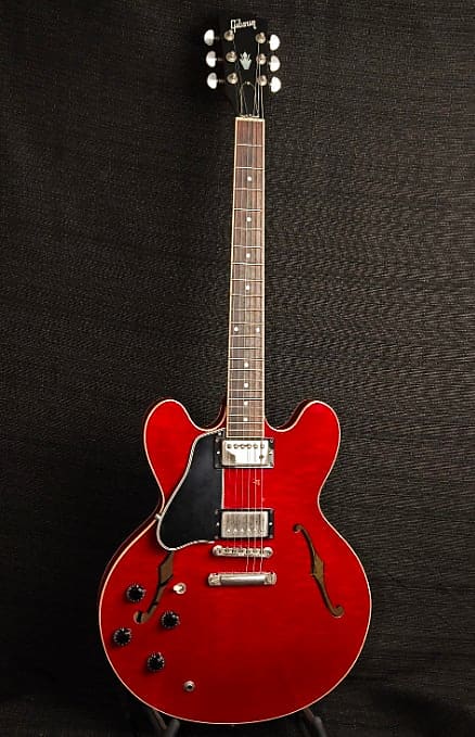USED Gibson ES-335 Left Handed Flame Top Cherry 1997 Electric w/OHSC image 1
