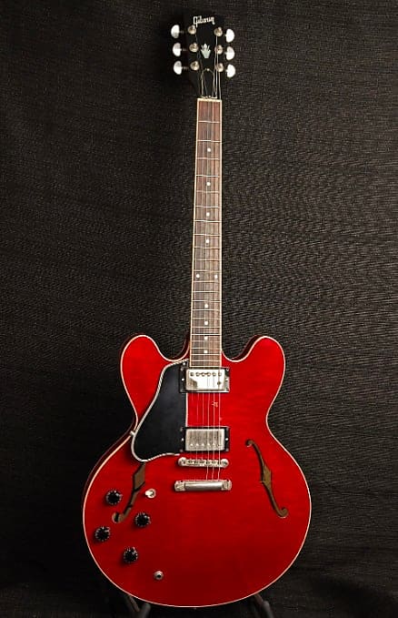 USED Gibson ES-335 Left Handed Flame Top Cherry 1997 Electric w/OHSC