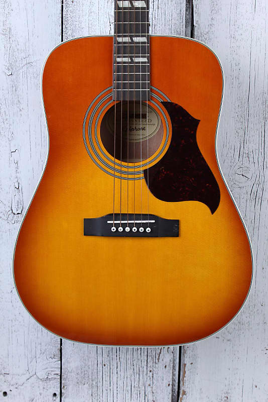 Epiphone Hummingbird Artist Acoustic Faded Guitar Cherry Sunburst with Gig Bag image 1