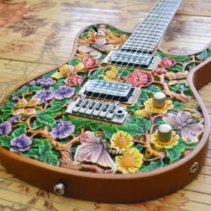 Darieos Java Hand Carved Guitar #001 Heaven's Garden image 1