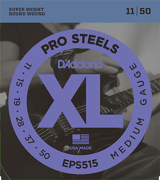 D'Addario EPS515 ProSteels Electric Guitar Strings, Medium, 11-50 image 1