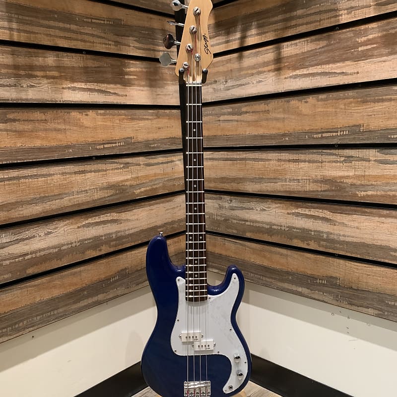 Stagg P300BL Standard P Bass Guitar Blue Reverb