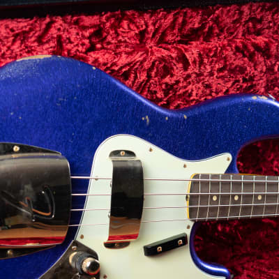 2018 Fender Custom Shop '64 Jazz Bass Stacked Knobs Purple Sparkle Aged*853-r052Bass image 21