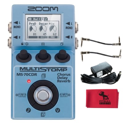 Zoom MS-70CDR MultiStomp Chorus / Delay / Reverb Pedal Bundle with